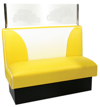Booth Bench, Vintage Elite EL-4300, Yellow with White Welt